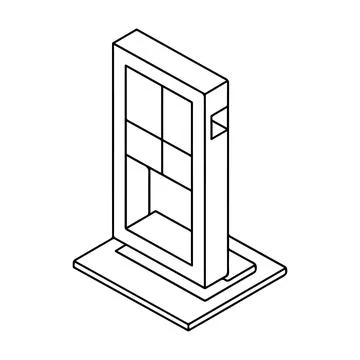 Minimalist Isometric Frame Structure Illustration for Design and Architecture Stock Illustration