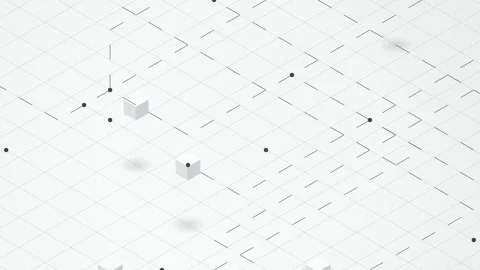 Minimalist isometric grid cubes panning seamless loop motion Stock Footage 345761005