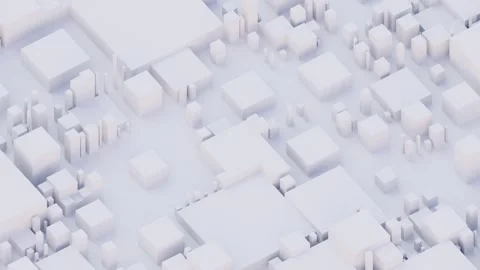 A minimalist isometric rendering shows a complex arrangement of interconnected w Stock Footage 340238269