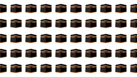 Minimalist Kaaba icon pattern on white background for Islamic religious and.. Ilustración de archivo