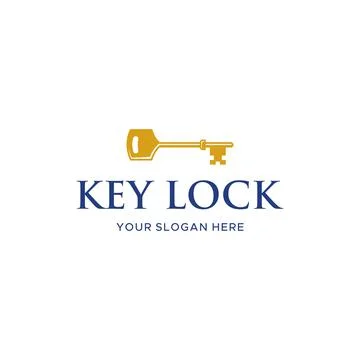 Minimalist KEY LOCK locking wrench logo design Stock-Illustration