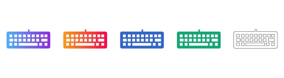 Minimalist Keyboard Interface Icon Set 스톡 일러스트