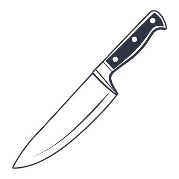 Minimalist Kitchen Knife Vector Illustration Stock Illustration