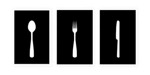 Minimalist kitchen poster design, vector Stock Illustration