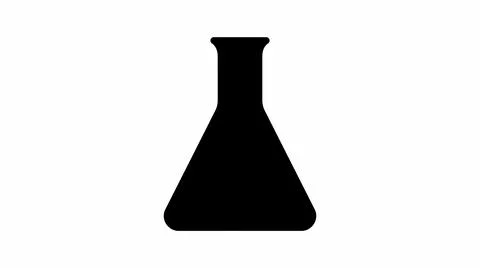 Minimalist Laboratory Erlenmeyer Flask Icon Stock Illustration