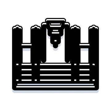 Minimalist landmark architecture creating geometric silhouette icon Stock Illustration