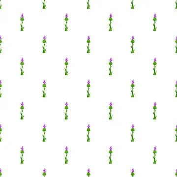 Minimalist lavender flower pattern creating seamless botanical design 스톡 일러스트