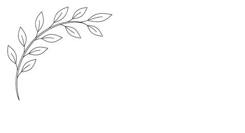 Minimalist leaf branch illustration Stock Illustration