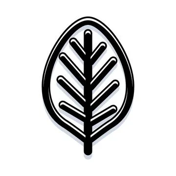 Minimalist leaf icon representing nature and ecology Illustrazione stock