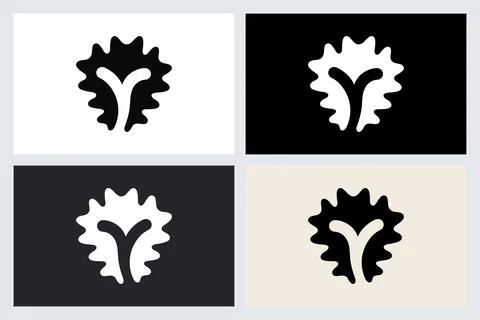 Minimalist Leaf Icon Set Design Ilustración de archivo