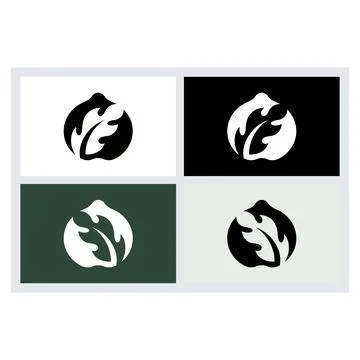 Minimalist Leaf Logo Design Set Stock Illustration