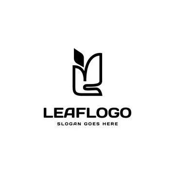 Minimalist leaf logo design template isolated Stock Illustration