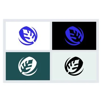 Minimalist Leaf Logo Icon Set Design Stock Illustration