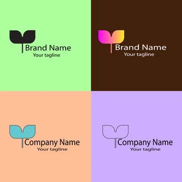 Minimalist Leaf Logo Logo Design for Company Stock Illustration