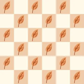 Minimalist Leaf Seamless Pattern in Warm Earthy Tones for Fabric, Wallpaper, and Stock Illustration