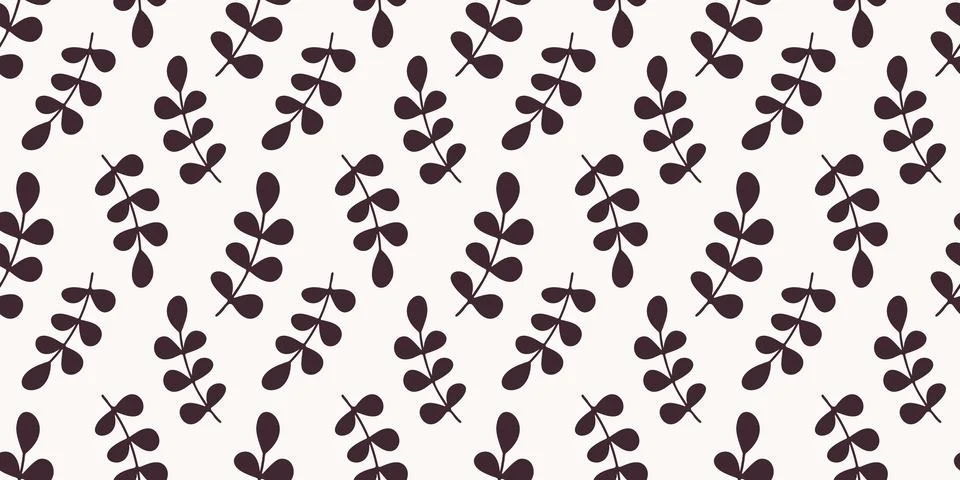Minimalist Leafy seamless Pattern. Simple Organic texture for fashion print.. 스톡 일러스트