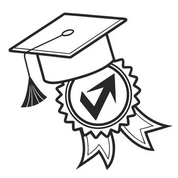 Minimalist Learning Badge Icon for Educational Achievement 스톡 일러스트