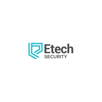 Minimalist Letter Mark E Tech Security logo design Illustrazione stock