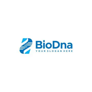 Minimalist letter mark initial Bio Dna logo design Stock Illustration