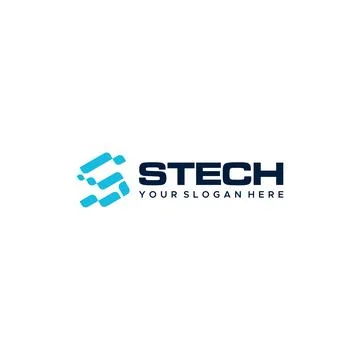 Minimalist letter mark initial S STECH logo design Stock Illustration