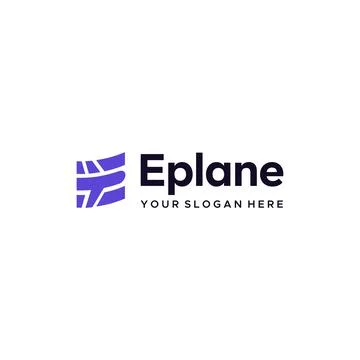 Minimalist lettermark initial E Eplane logo design Stock Illustration