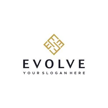 Minimalist lettermark initial E EVOLVE Logo design Stock Illustration