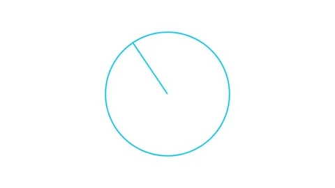 Minimalist Light Blue Clock Outline Animation - Time Concept Vídeos de archivo 334744077