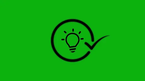 Minimalist light bulb and check mark animation on green screen background s.. Stock Footage 344855166