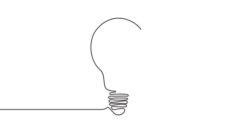 Minimalist light bulb animation: continuous one line of an idea concept for.. Stock Footage 347020265