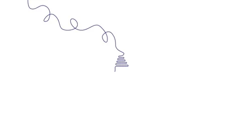 Minimalist light bulb animation: continuous one-line concept for innovation.. Stock Footage 347020275