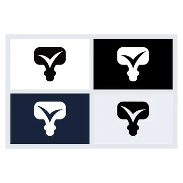 Minimalist Light Bulb Checkmark Logo Set 库存插图