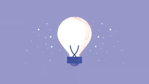 Minimalist light bulb flickering motion graphic with sparkling star element.. Stock Footage 333306666