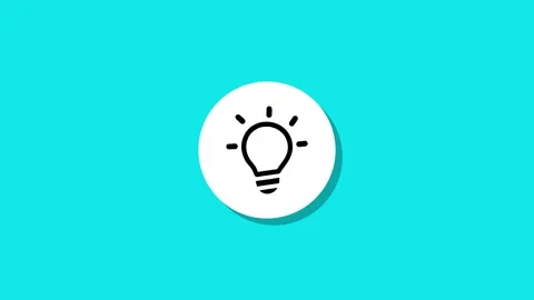 Minimalist light bulb icon appearing on white circle with shadow over brigh.. Stock Footage 327762818