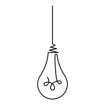 Minimalist Light Bulb Outline Vector Illustration Stock Illustration