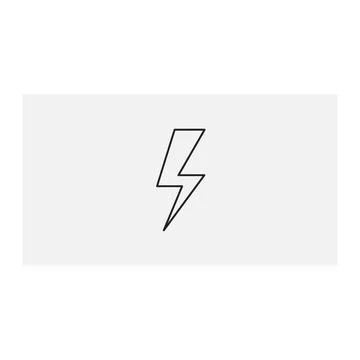 Minimalist lightning bolt symbol vector outline illustration Illustration