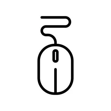 Minimalist line art computer mouse design depicting modern technology use 스톡 일러스트