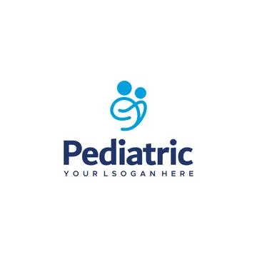 Minimalist line art Pediatric people logo design Stock Illustration