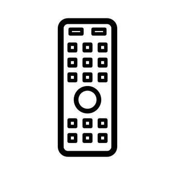 Minimalist line art remote control icon for digital media interfaces. Stock Illustration