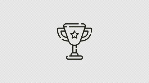 Minimalist line art trophy animation icon Stock-Footage 341834499