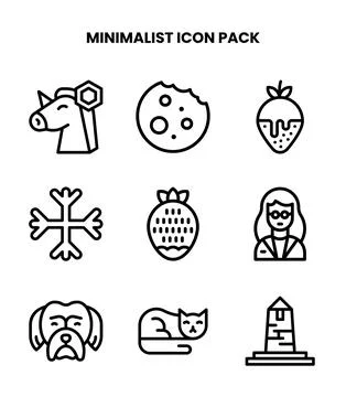 Minimalist Line Bundle Icons Pack Stock Illustration