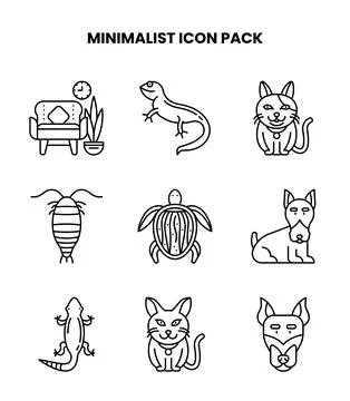 Minimalist Line Design Icons Pack Stock Illustration