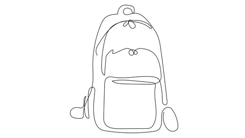 Backpack Line Drawing Stock Video Footage | Royalty Free Backpack Line ...