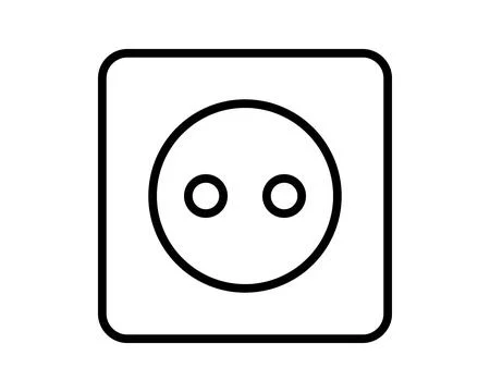 Minimalist line drawing of a power socket. Useful for illustrating energy, .. Illustrazione stock
