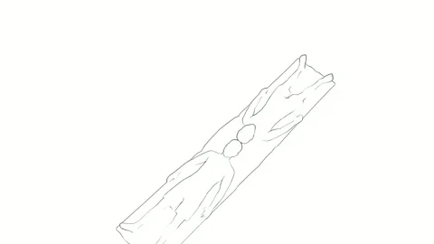 Minimalist Line Drawing of Two Figures Lying Together 스톡 동영상 330919895