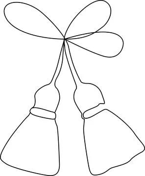 A minimalist line drawing of a windmill with two sails and a central hub. V.. 스톡 일러스트
