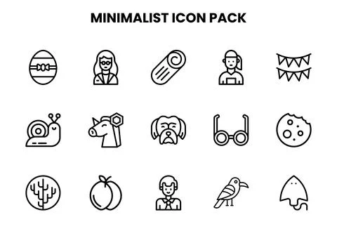 Minimalist Line Graphics Icons Pack Stock Illustration