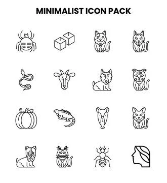 Minimalist Line Graphics Icons Pack Illustrazione stock