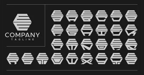 Minimalist line hexagon letter E logo design. Technology EE E letter logo vector Stock Illustration