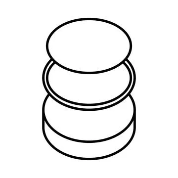 Minimalist line icon of an opened snus puck showing internal storage compartm Stock Illustration
