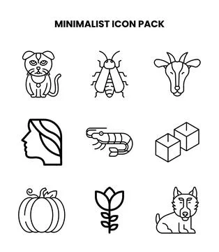 Minimalist Line Icons Pack Illustrazione stock